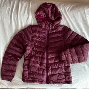 Marmot down jacket, size Small, dark wine color